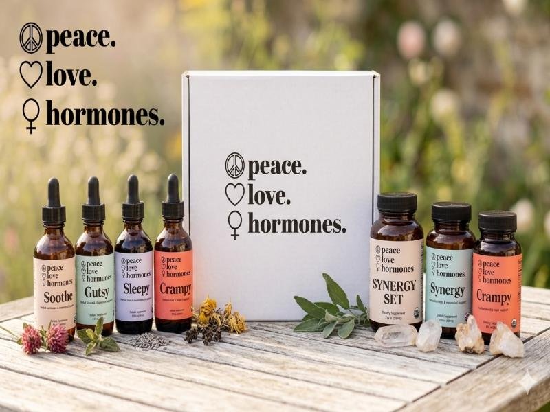 Peace Love Hormones Natural Hormone Balance Supplements Herbal Wellness Tinctures for Women
